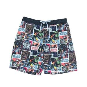 Star Wars Board Shorts Men’s‎ Size Large Black White  Comic Swimwear Collectible